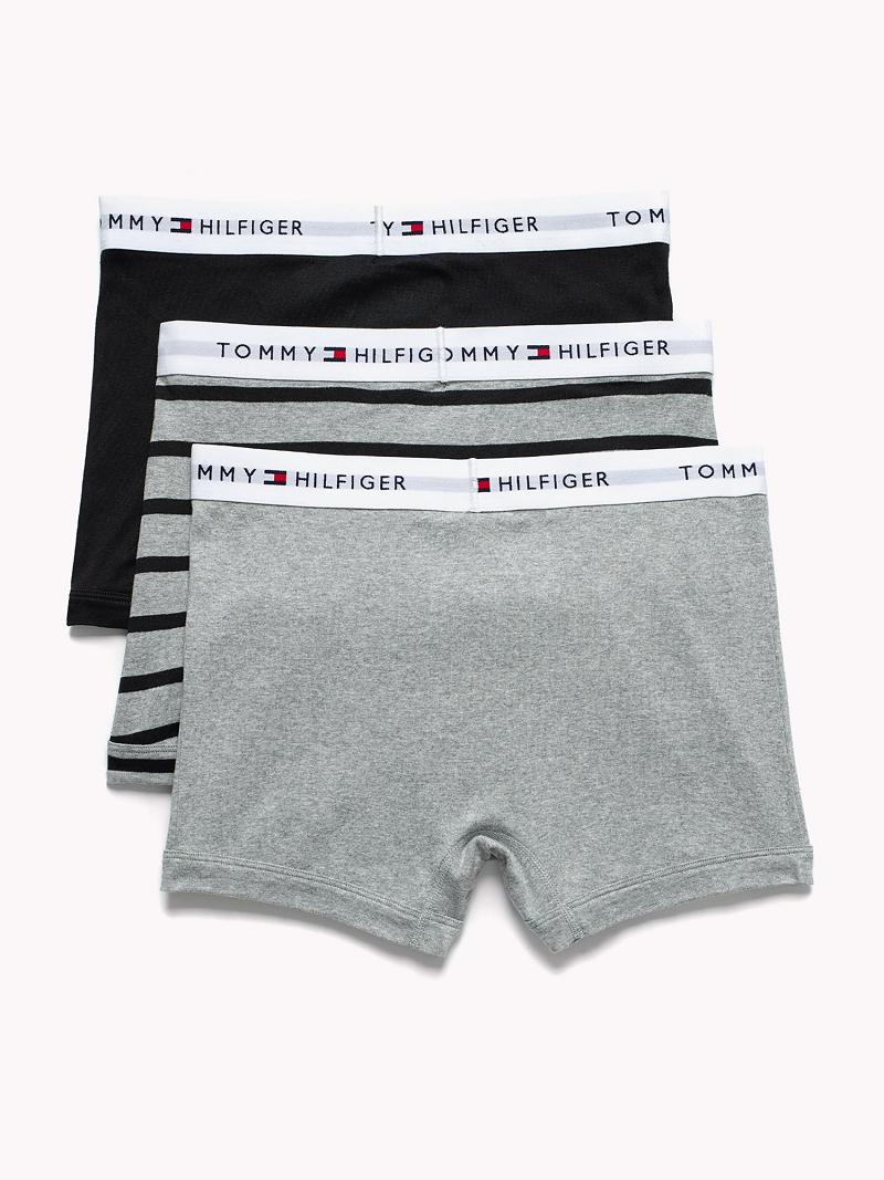 Férfi Tommy Hilfiger Pamut classics trunk 3pk Trunks Fekete | HU 1280UZG